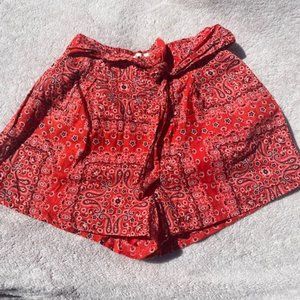 Du Paradis Red/Black Cute Summer Shorts